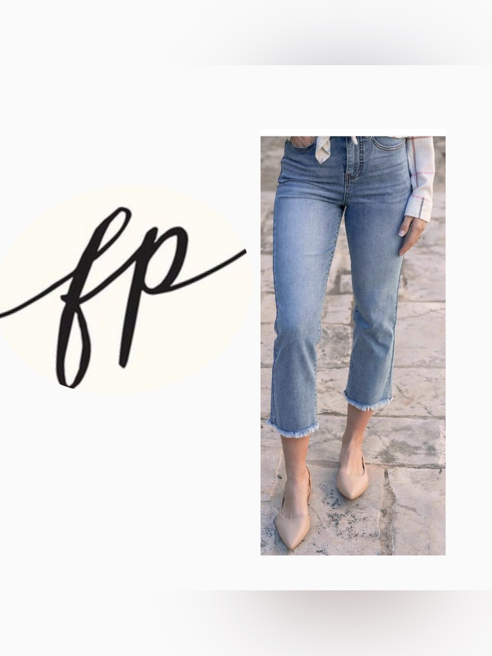 New FREE PEOPLE — High Rise Frayed Crop Hem •Stretch Size29